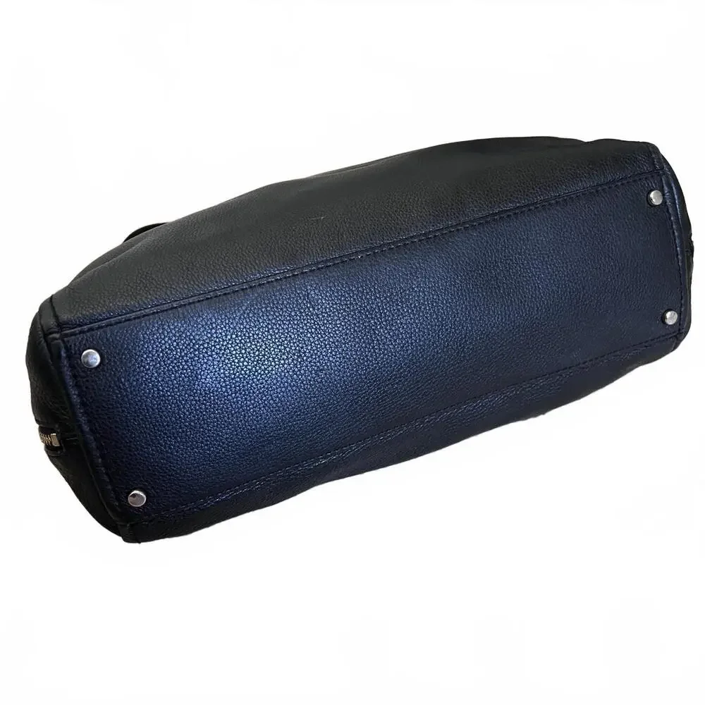 Kate Spade Andee Pebbled Leather Tote Black Shoulder Bag Gold Chain Strap Large - Picture 6 of 9